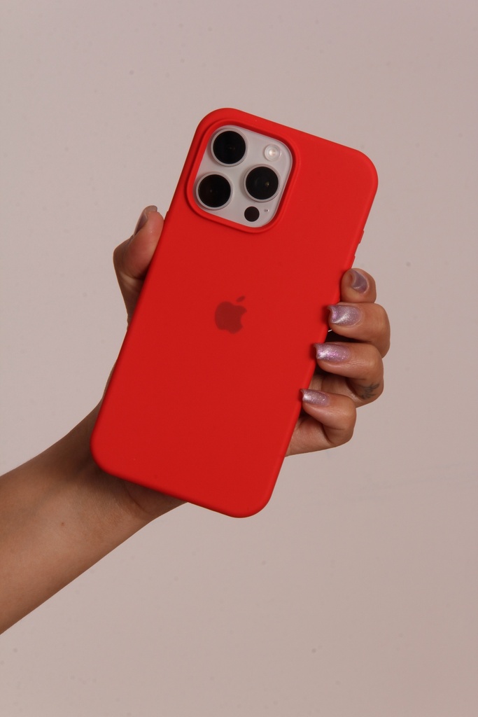 Estuche Silicón IPhone 15 Pro Max Rojo